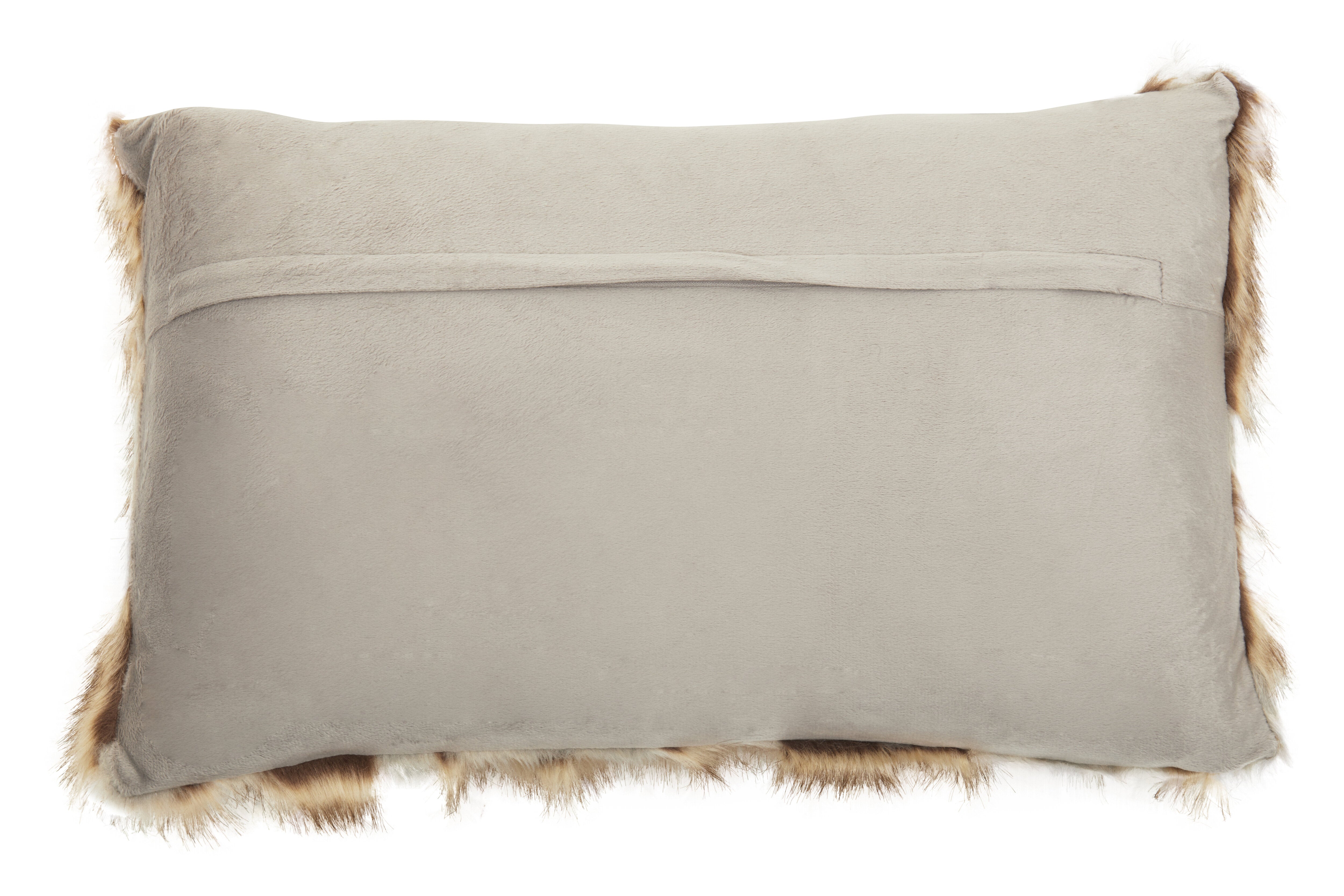 Mindy Lamina Grey & Natural Fur Cushion
